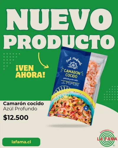 Publicación Instagram nuevo producto camarón cocido — Supermercados La Fama